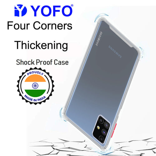 YOFO Silicon Flexible Smooth Matte Back Cover for Samsung M51(Transparent)