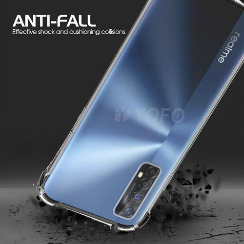 YOFO Rubber Shockproof Soft Transparent Back Cover for Realme 7/Narzo-20Pro - All Sides Protection Case