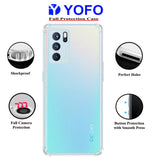 YOFO Back Cover for Oppo Reno 6 Pro (Flexible|Silicone|Transparent|Shockproof|Camera Protection)