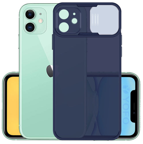 Prime Metal Shutter, Slim Protective Back Cover With Camera Slide Protector For iPhone 12 Mini (5.4) With Free Triangle Mobile Stand
