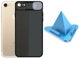 Prime Metal Shutter, Slim Protective Back Cover With Camera Slide Protector For iPhone 6 Plus With Free Triangle Mobile Stand