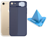 Prime Metal Shutter, Slim Protective Back Cover With Camera Slide Protector For iPhone 6 Plus With Free Triangle Mobile Stand