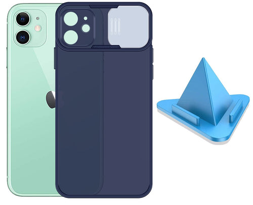 Prime Metal Shutter, Slim Protective Back Cover With Camera Slide Protector For iPhone 12 Mini (5.4) With Free Triangle Mobile Stand