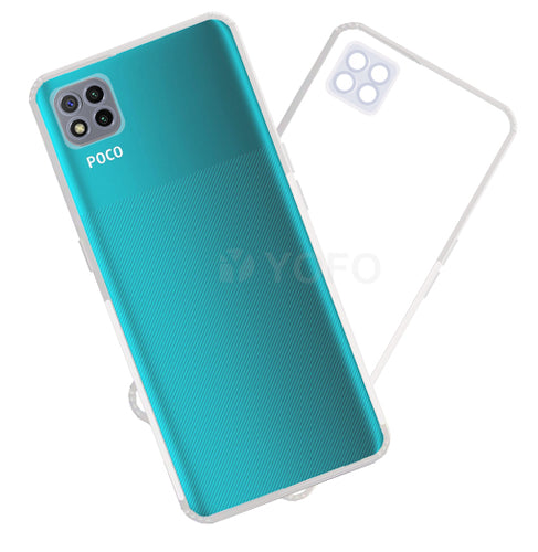 YOFO Silicon Full Protection Back Cover for MI Poco C3 (Transparent)