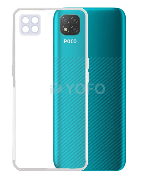 YOFO Silicon Full Protection Back Cover for MI Poco C3 (Transparent)