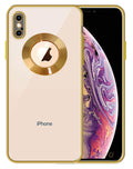 YOFO Electroplated Logo View Back Cover Case for Apple iPhone X / XS (Transparent|Chrome|TPU+Poly Carbonate) -GOLD