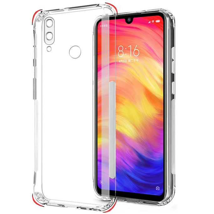 YOFO Silicon Back Cover for MI Redmi Note 7 / Note 7 Pro / Note 7S (Transparent) with anti dust plug