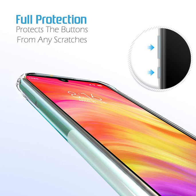 YOFO Silicon Back Cover for MI Redmi Note 7 / Note 7 Pro / Note 7S (Transparent) with anti dust plug