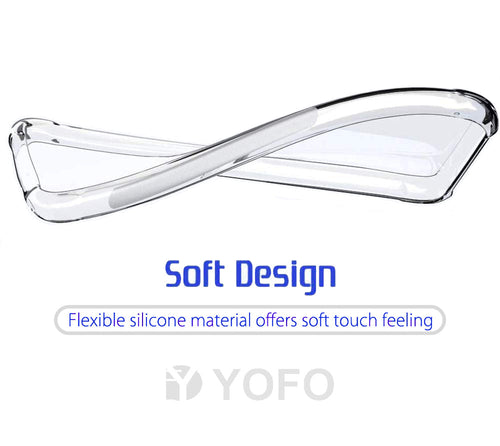 YOFO Back Cover for Apple iPhone 14 Pro Max [6.7] (Flexible|Silicone|Transparent|Anti Dust Plug|Camera Protection)