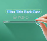 YOFO Back Cover for Apple iPhone 14 Pro Max [6.7] (Flexible|Silicone|Transparent|Anti Dust Plug|Camera Protection)