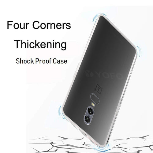 YOFO Silicon Full Protection Back Cover for OnePlus 6 (Transparent) Shockproof Ultra Thin