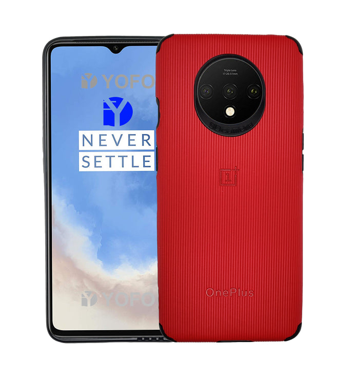 YOFO Creative Case Back Cover for OnePlus 7T Shockproof (Red)