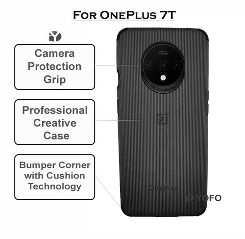 YOFO Creative Case Back Cover for OnePlus 7T Shockproof (Black)
