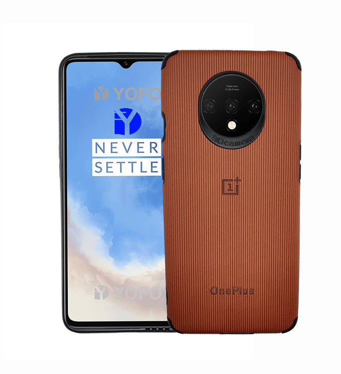 YOFO Creative Case Back Cover for OnePlus 7T Shockproof (Brown)