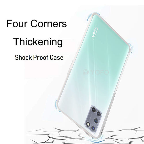 YOFO Back Cover for Oppo A52 (Transparent) with Dust Plug & Camera Protection