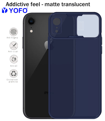 Prime Metal Shutter, Slim Protective Back Cover With Camera Slide Protector For iPhone XR With Free Triangle Mobile Stand