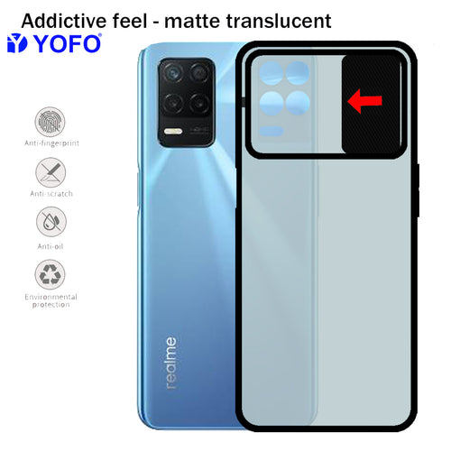 YOFO Camera Shutter Back Cover For Realme 8 {5G} With Free Foldable Mobile Stand
