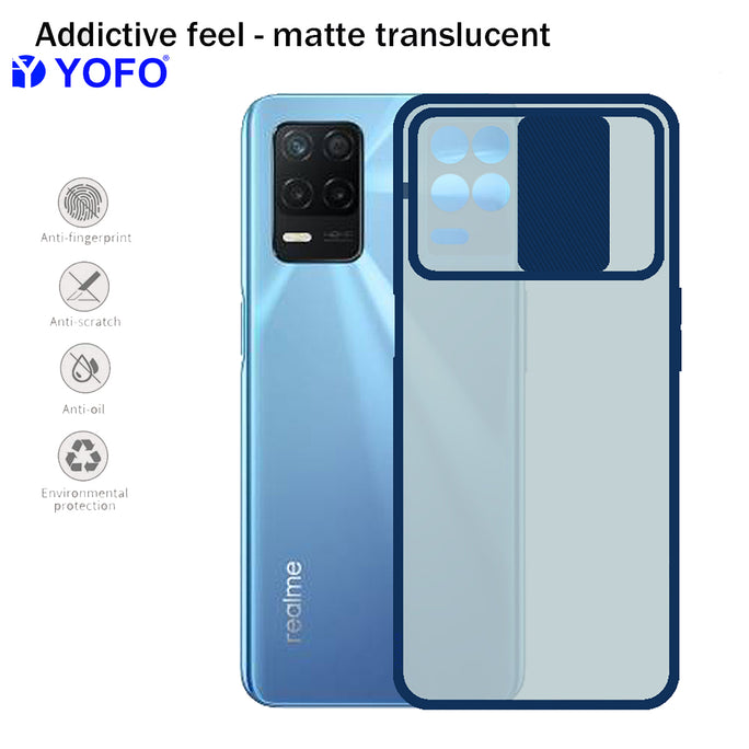 YOFO Camera Shutter Back Cover For Realme 8 {5G} With Free Foldable Mobile Stand