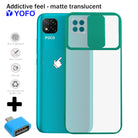 YOFO Camera Shutter Back Cover For Poco C3 With Free OTG Adapter (CYAN)