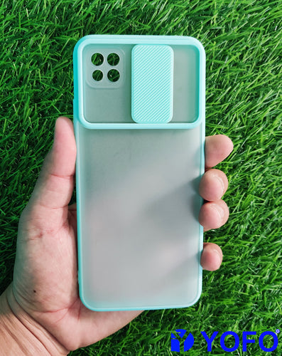 YOFO Camera Shutter Back Cover For Poco C3 With Free OTG Adapter (CYAN)