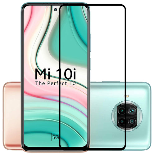 YOFO HD D+ Edge to Edge Full Screen Coverage Tempered Glass for Redmi 10i - Full Glue Gorilla Glass (Black)