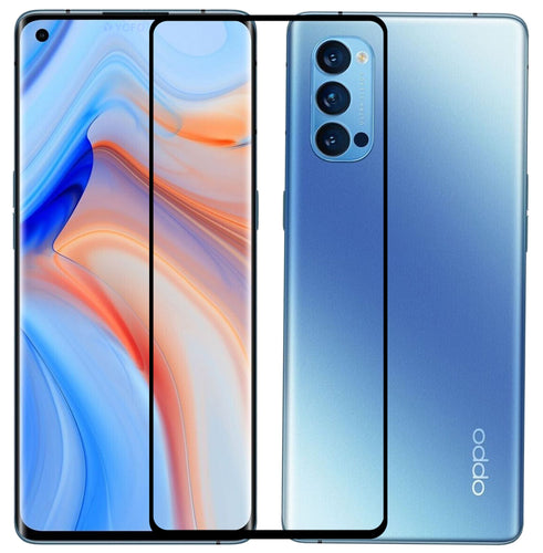 YOFO HD D+ Edge to Edge Full Screen Coverage Tempered Glass for Oppo Reno 4 - Full Glue Gorilla Glass (Black)