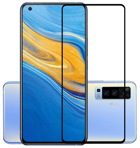YOFO HD D+ Edge to Edge Full Screen Coverage Tempered Glass for Vivo X50 - Full Glue Gorilla Glass (Black)