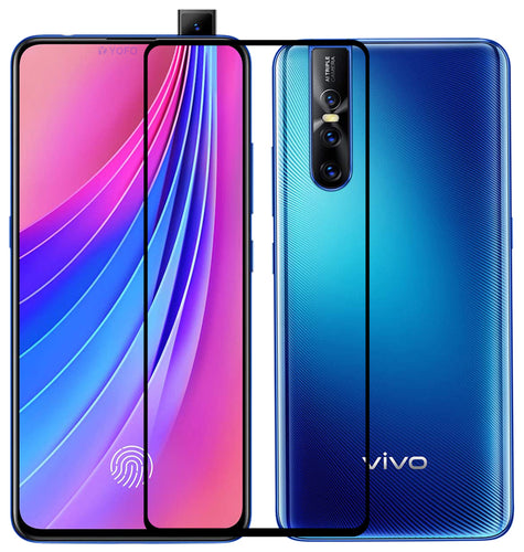 YOFO HD D+ Edge to Edge Full Screen Coverage Tempered Glass for Vivo V15 / V15 Pro - Full Glue Gorilla Glass (Black)