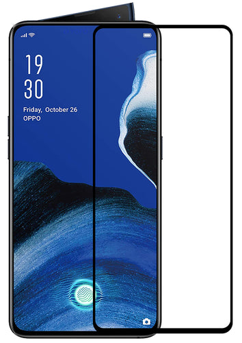 YOFO HD D+ Edge to Edge Full Screen Coverage Tempered Glass for Oppo Reno 2 - Full Glue Gorilla Glass (Black)