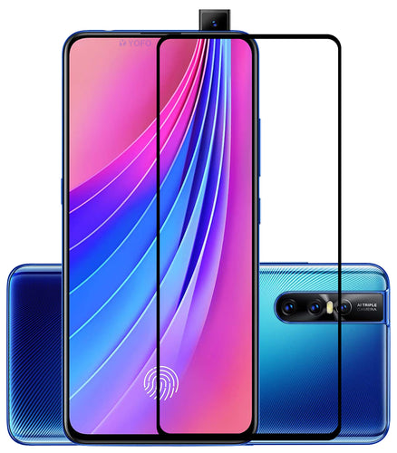 YOFO HD D+ Edge to Edge Full Screen Coverage Tempered Glass for Vivo V15 / V15 Pro - Full Glue Gorilla Glass (Black)