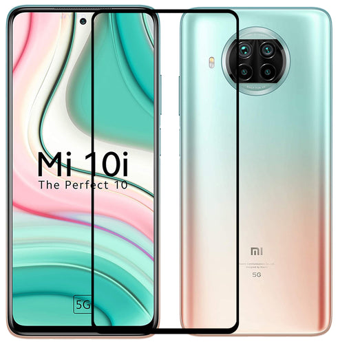 YOFO HD D+ Edge to Edge Full Screen Coverage Tempered Glass for Redmi 10i - Full Glue Gorilla Glass (Black)