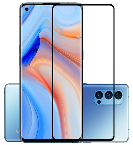 YOFO HD D+ Edge to Edge Full Screen Coverage Tempered Glass for Oppo Reno 4 - Full Glue Gorilla Glass (Black)