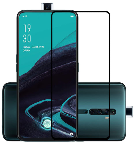YOFO HD D+ Edge to Edge Full Screen Coverage Tempered Glass for Oppo Reno 2F - Full Glue Gorilla Glass (Black)