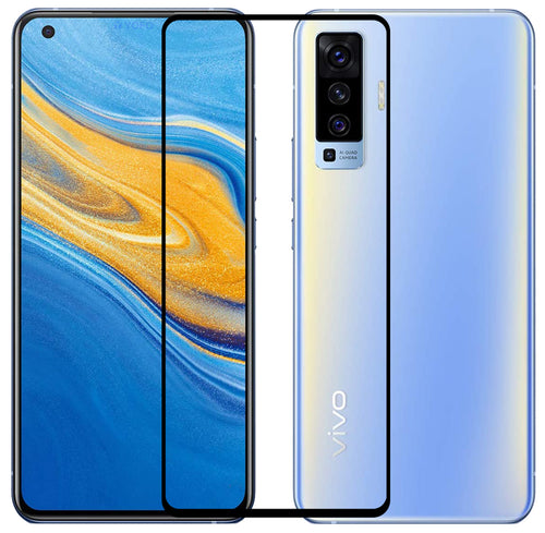 YOFO HD D+ Edge to Edge Full Screen Coverage Tempered Glass for Vivo X50 - Full Glue Gorilla Glass (Black)