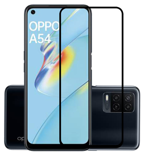 YOFO HD D+ Edge to Edge Full Screen Coverage Tempered Glass for Oppo A54 - Full Glue Gorilla Glass (Black)