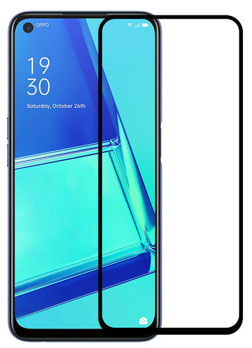 YOFO HD D+ Edge to Edge Full Screen Coverage Tempered Glass for Oppo A52 - Full Glue Gorilla Glass (Black)