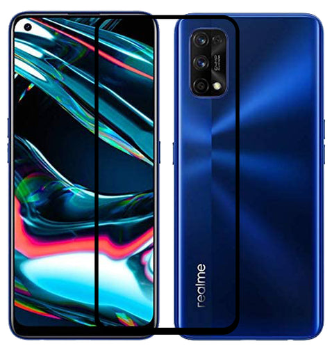 YOFO HD D+ Edge to Edge Full Screen Coverage Tempered Glass for Realme 7 Pro - Full Glue Gorilla Glass (Black)