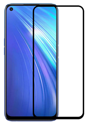YOFO HD D+ Edge to Edge Full Screen Coverage Tempered Glass for Realme 6 Pro - Full Glue Gorilla Glass (Black)