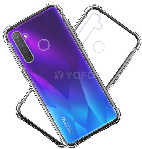 YOFO Rubber Shockproof Soft Transparent Back Cover for Realme 5Pro- All Sides Protection Case