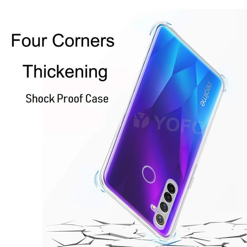 YOFO Back Cover for Realme 5Pro  (Transparent) with Dust Plug & Camera Protection