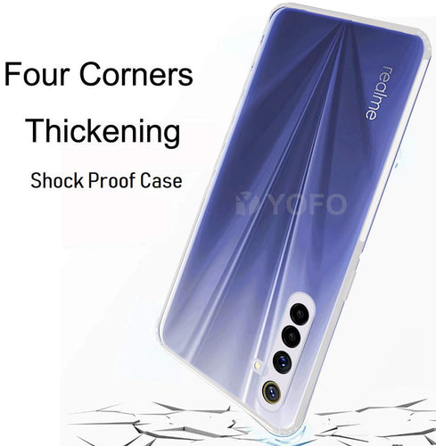 YOFO Back Cover for Realme 6Pro (Transparent) with Dust Plug & Camera Protection