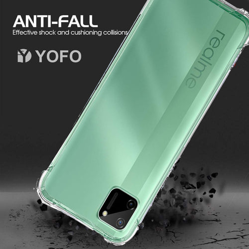YOFO Rubber Shockproof Soft Transparent Back Cover for REALME C11 - All Sides Protection Case