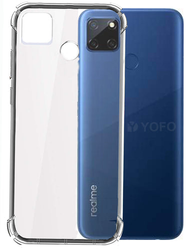 YOFO Rubber Shockproof Soft Transparent Back Cover for Realme C12 - All Sides Protection Case