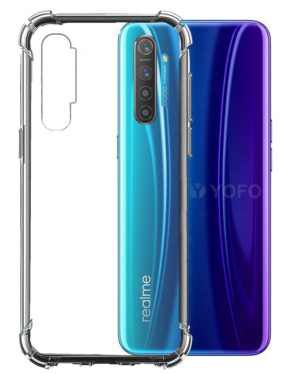 YOFO Rubber Shockproof Soft Transparent Back Cover for Realme X2