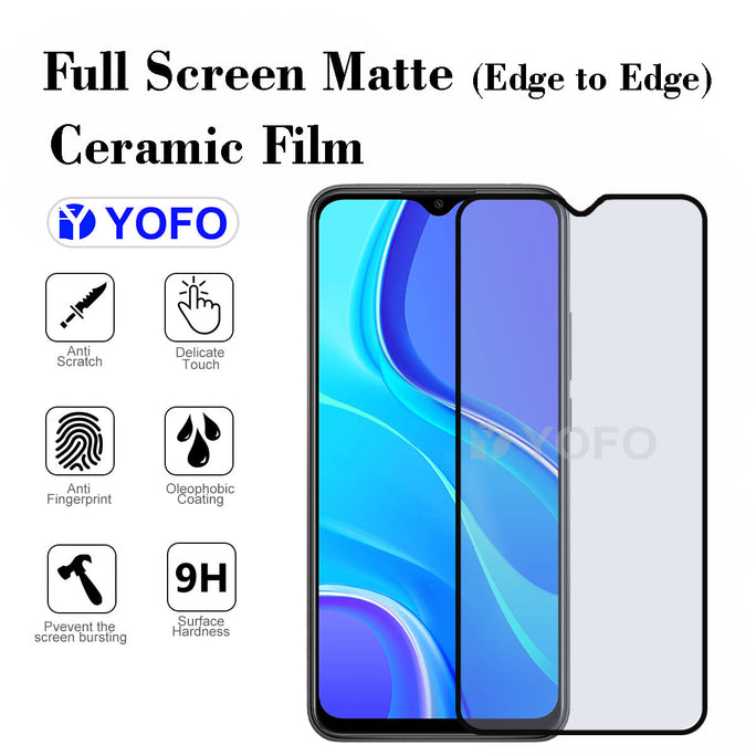 YOFO Anti Glare Matte Finish 9D Full Screen Ceramic Screen Protector for Realme C3 / C11 / C12 / C15 / C20 / C21 / C25 (Full Edge to Edge)
