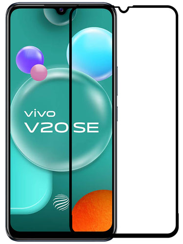 YOFO HD D+ Edge to Edge Full Screen Coverage Tempered Glass for Vivo V20 / V20 SE - Full Glue Gorilla Glass (Black)