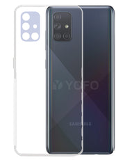 YOFO Back Cover for Samsung A71 (Transparent) with Dust Plug & Camera Protection