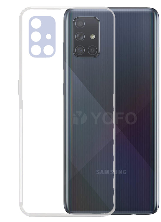 YOFO Back Cover for Samsung A71(5G) (Transparent) with Dust Plug & Camera Protection