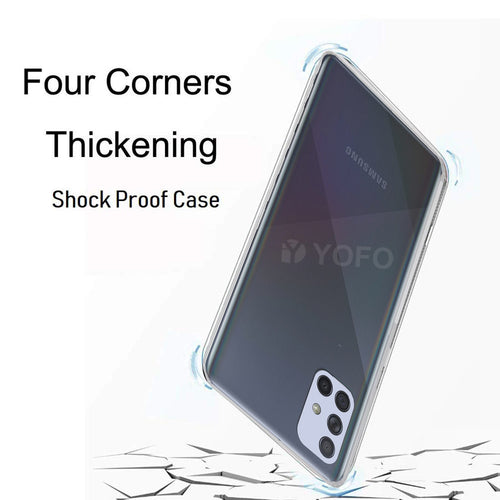 YOFO Back Cover for Samsung A71 (Transparent) with Dust Plug & Camera Protection