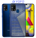 YOFO | The Case with Look | Leather Premuim Back Case Cover for Samsung Galaxy F41 / Samsung Galaxy M31 / Samsung Galaxy M31 Prime (Navy Blue)